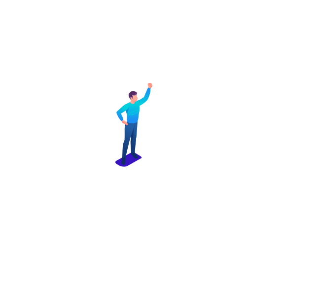 Homme sur un podium